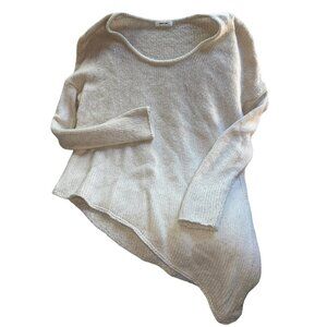 Helmut Lang Super soft neutral cream ALPACA blend asymmetrical hem sweater M